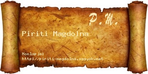Piriti Magdolna névjegykártya